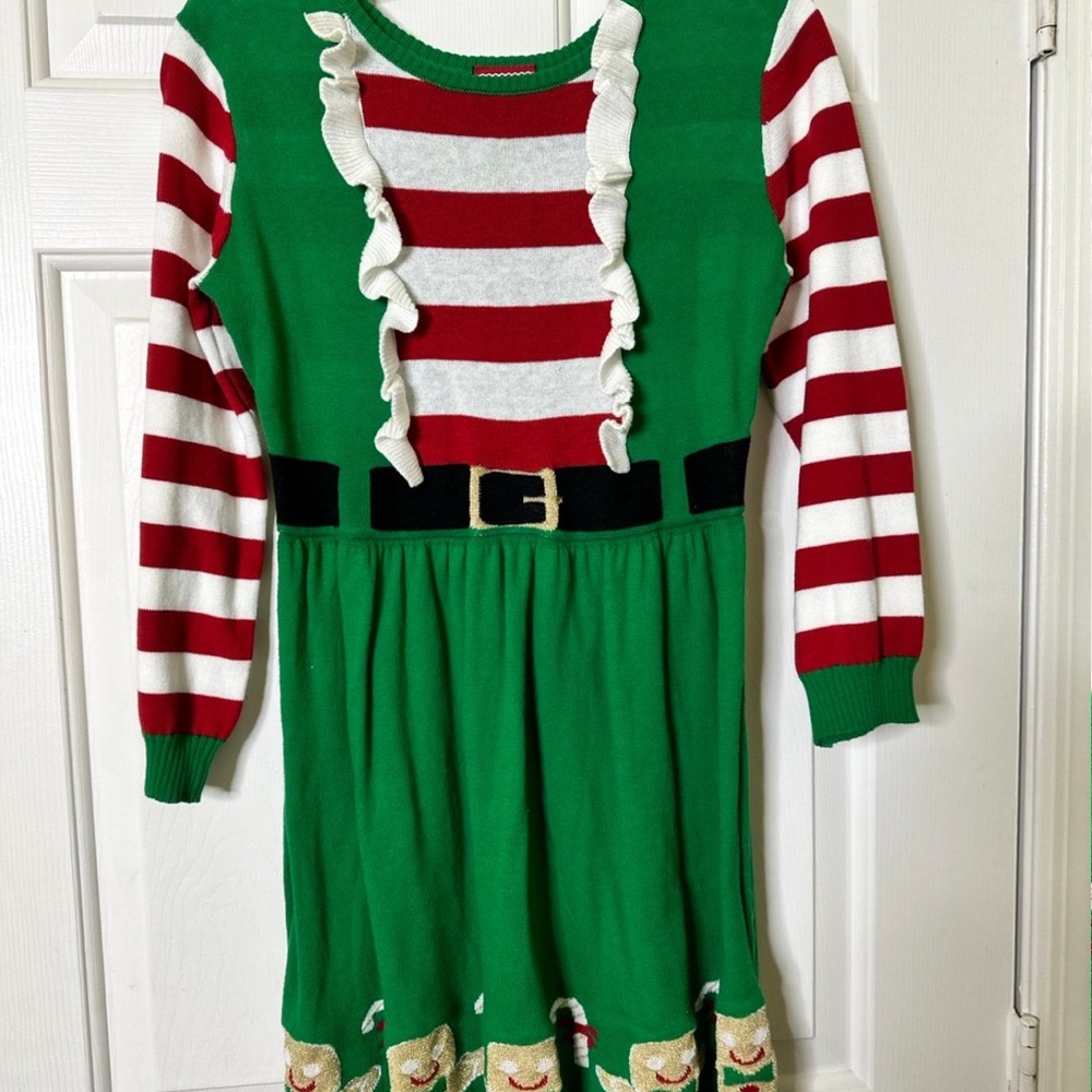 Christmas Santa’s Helper elf sweater dress costume